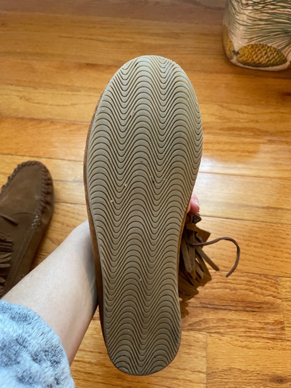 Fringed Suede Flat Moccasin Ankle Boots Boho Western Festival Summer Size 38 / 7 - Picture 8 of 10